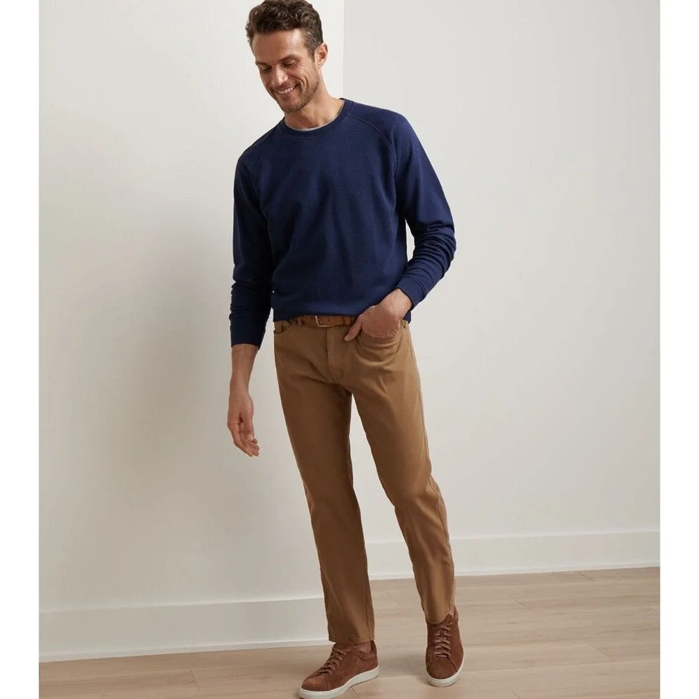 Peter Millar Men's Tan Sateen Stretch Five-Pocket‎ Pant Size 38